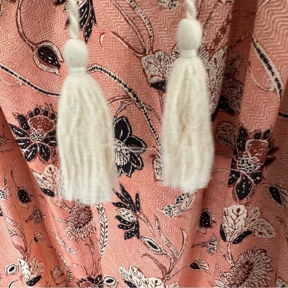 ULLA JOHNSON Womens Biarritz Tassel Floral Voile Tunic Mini Dress Size Small - Picture 4 of 9